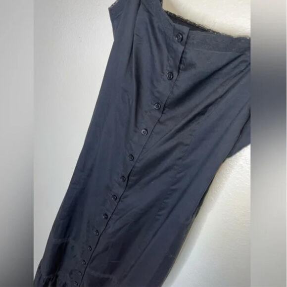 NWOT Reformation Dianne Organic Cotton Midi Dress Black Size 6 - Picture 6 of 8